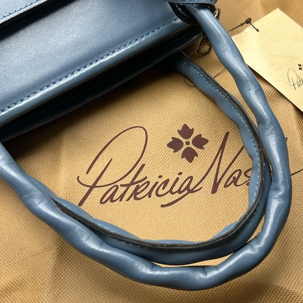 Patricia Nash NWT Blue Burnished Rose Tooled Handbag / Crossbody